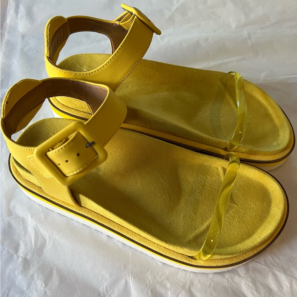 Yellow Sandals with Buckle Strap